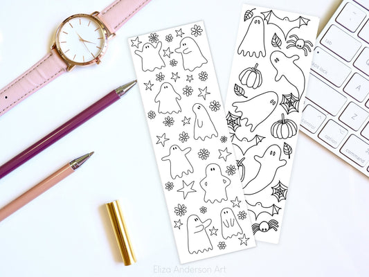 FREE Halloween coloring bookmarks - Eliza Anderson Art