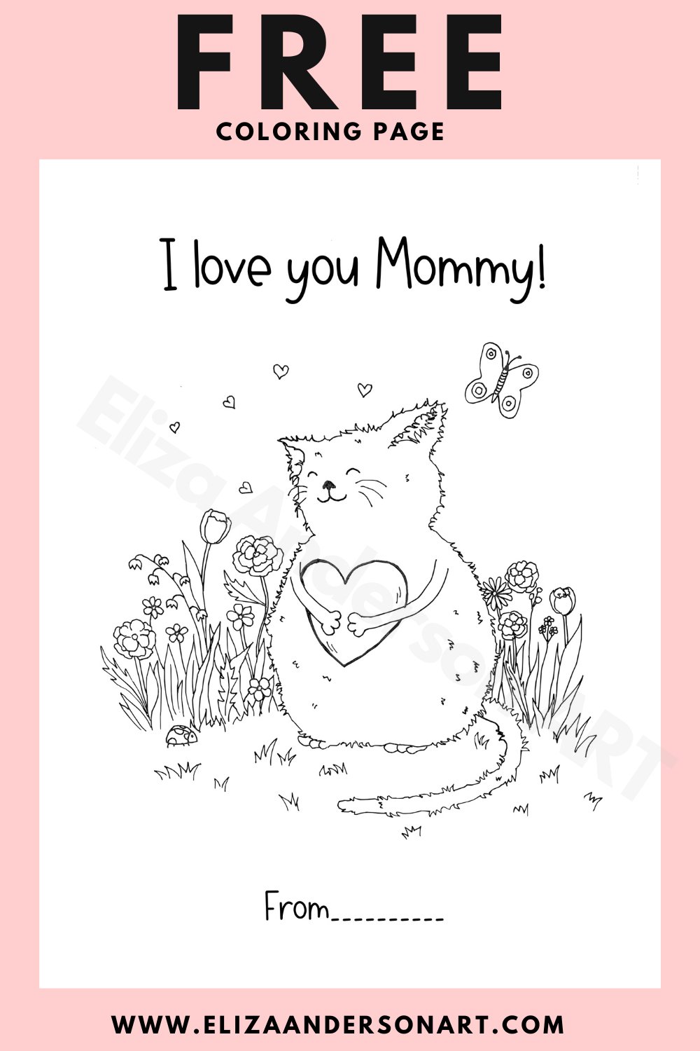 FREE Mother's Day printable coloring page - Eliza Anderson Art