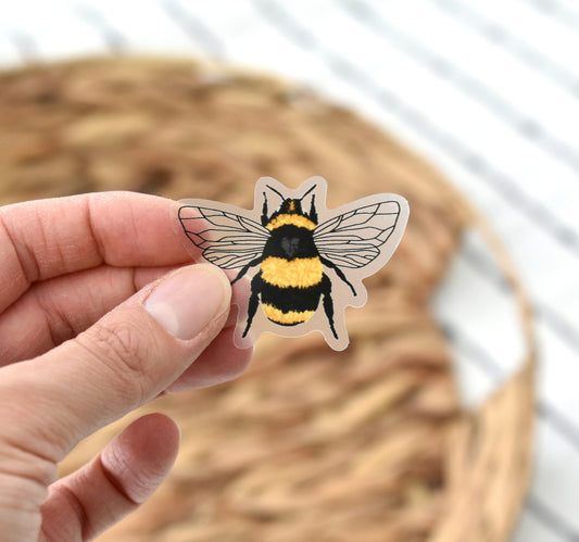 Clear bee sticker