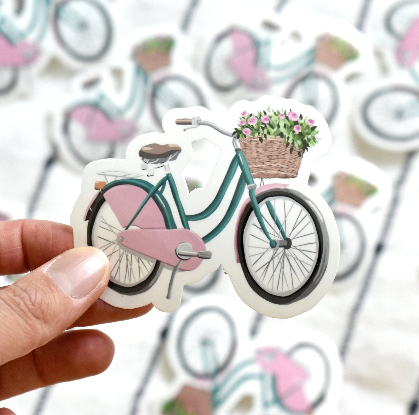 Bicycle with flowers sticker - Eliza Anderson ArtEliza Anderson Art