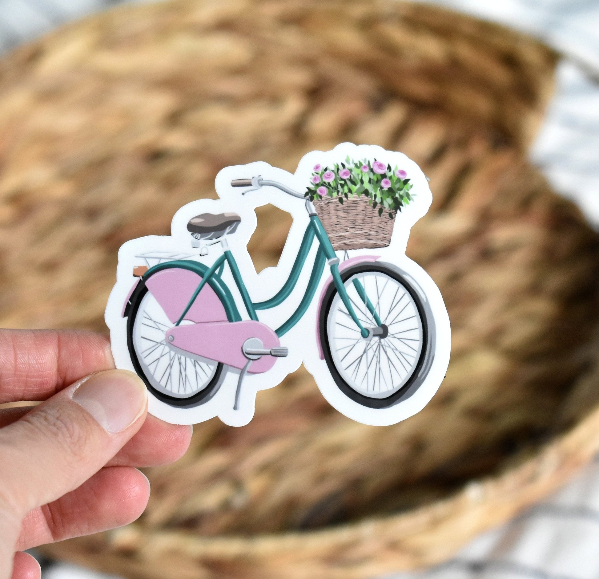 Bicycle with flowers sticker - Eliza Anderson ArtEliza Anderson Art