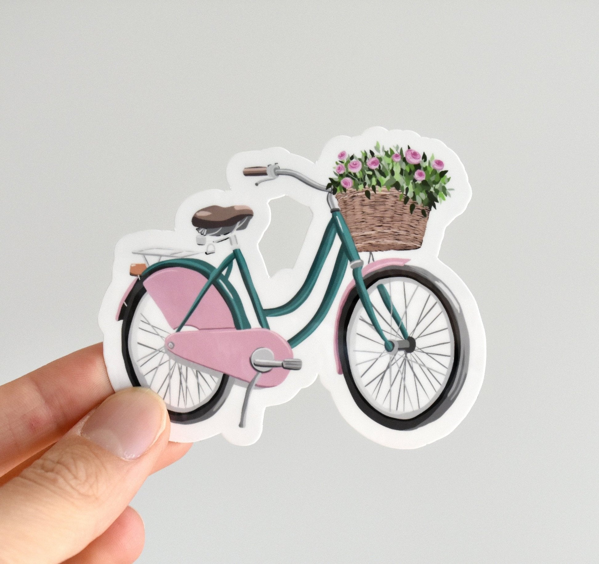 Bicycle with flowers sticker - Eliza Anderson ArtEliza Anderson Art