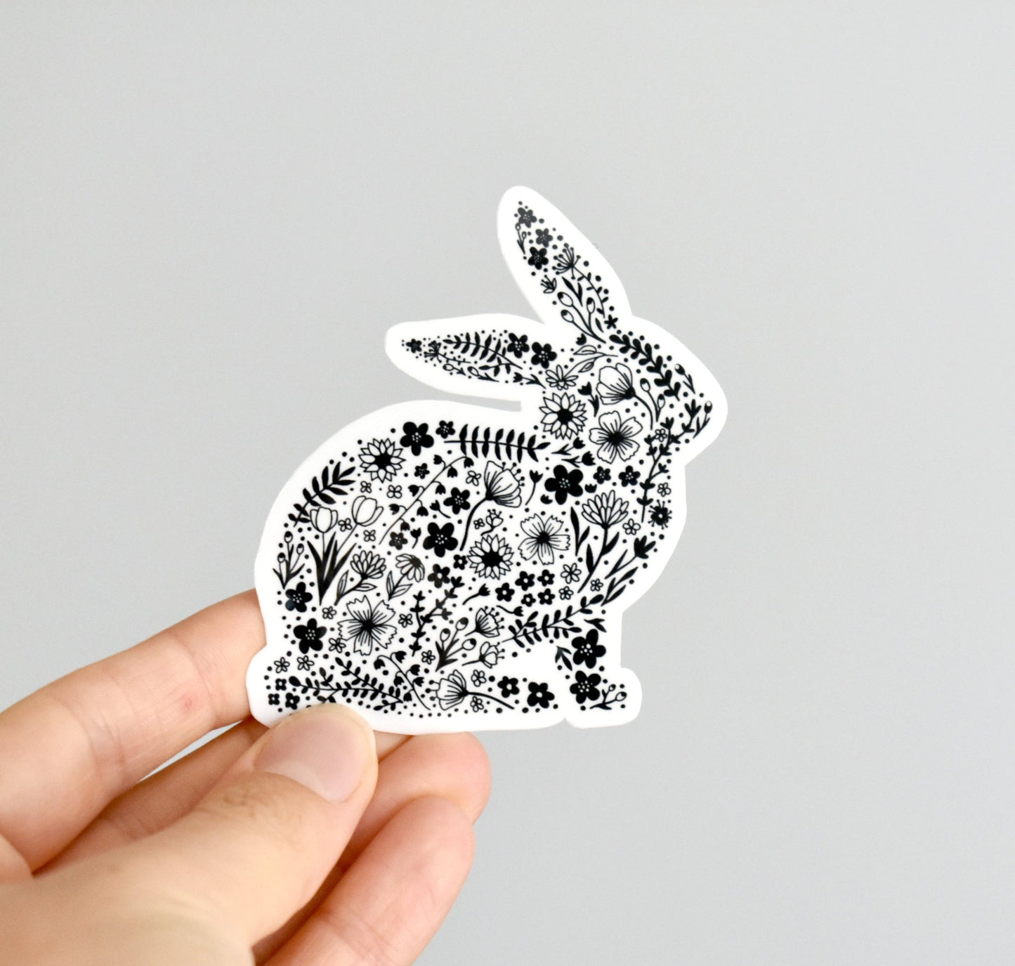 Black and white Bunny sticker - Eliza Anderson ArtEliza Anderson Art