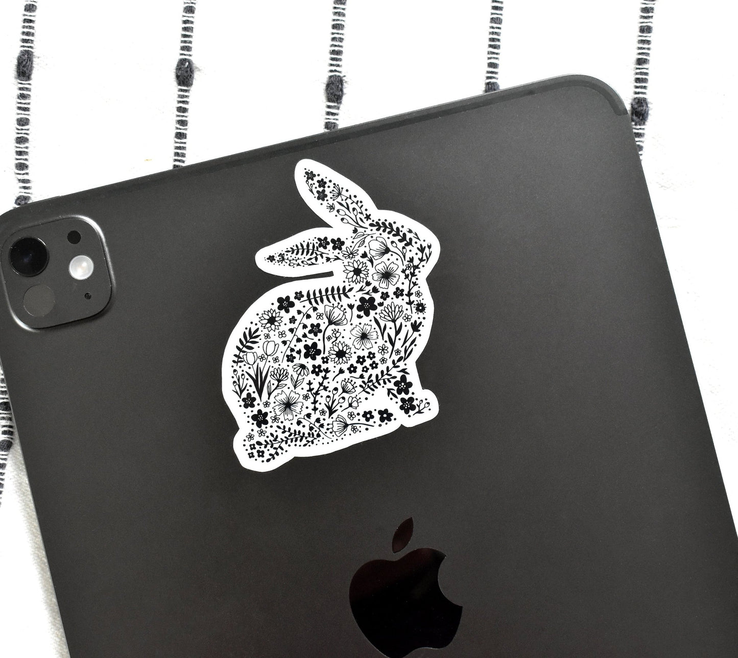 Black and white Bunny sticker - Eliza Anderson ArtEliza Anderson Art