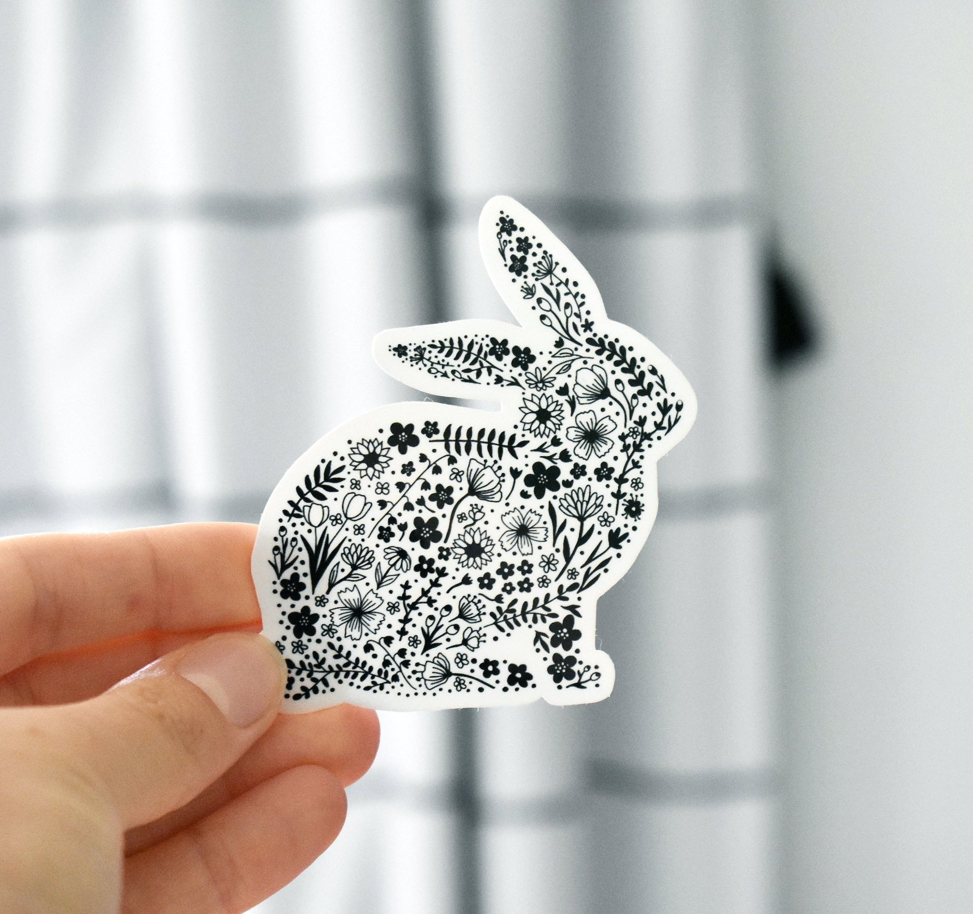 Black and white Bunny sticker - Eliza Anderson ArtEliza Anderson Art