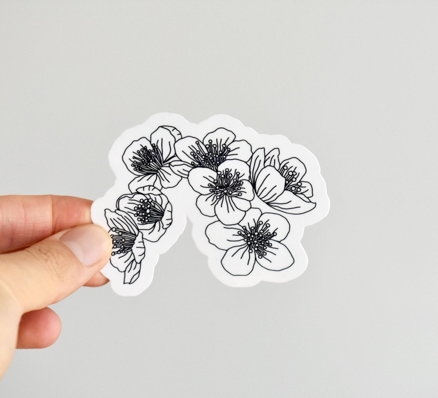 Black and white flowers sticker - Eliza Anderson ArtEliza Anderson Art