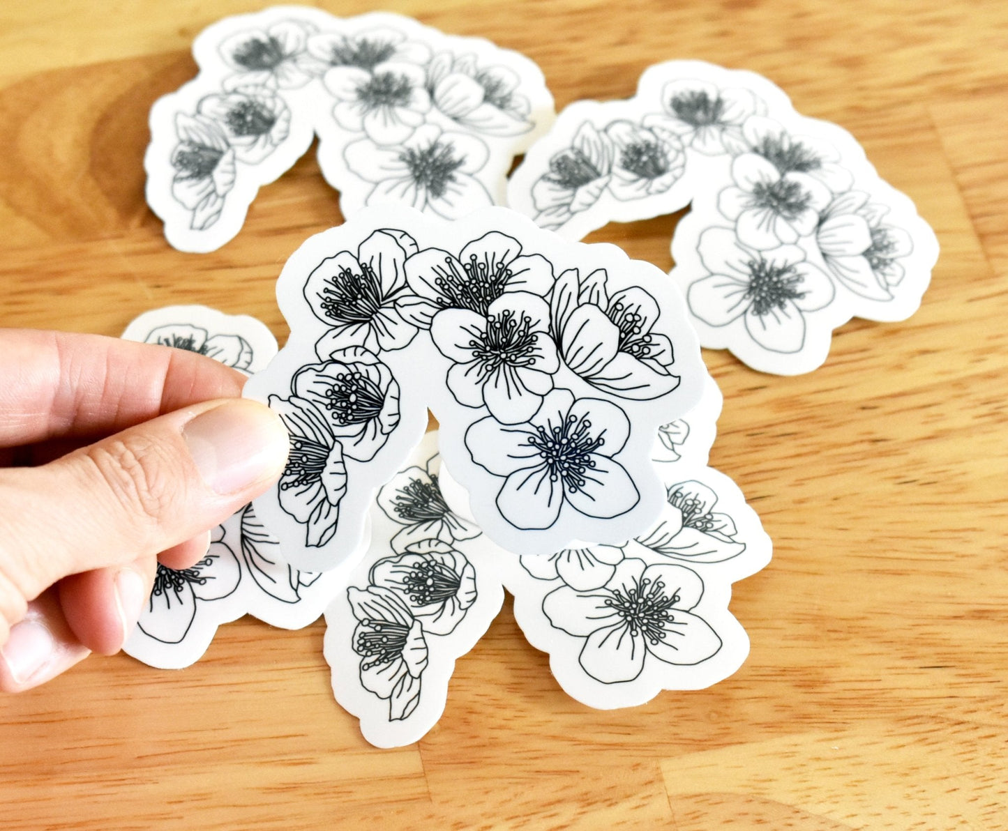 Black and white flowers sticker - Eliza Anderson ArtEliza Anderson Art