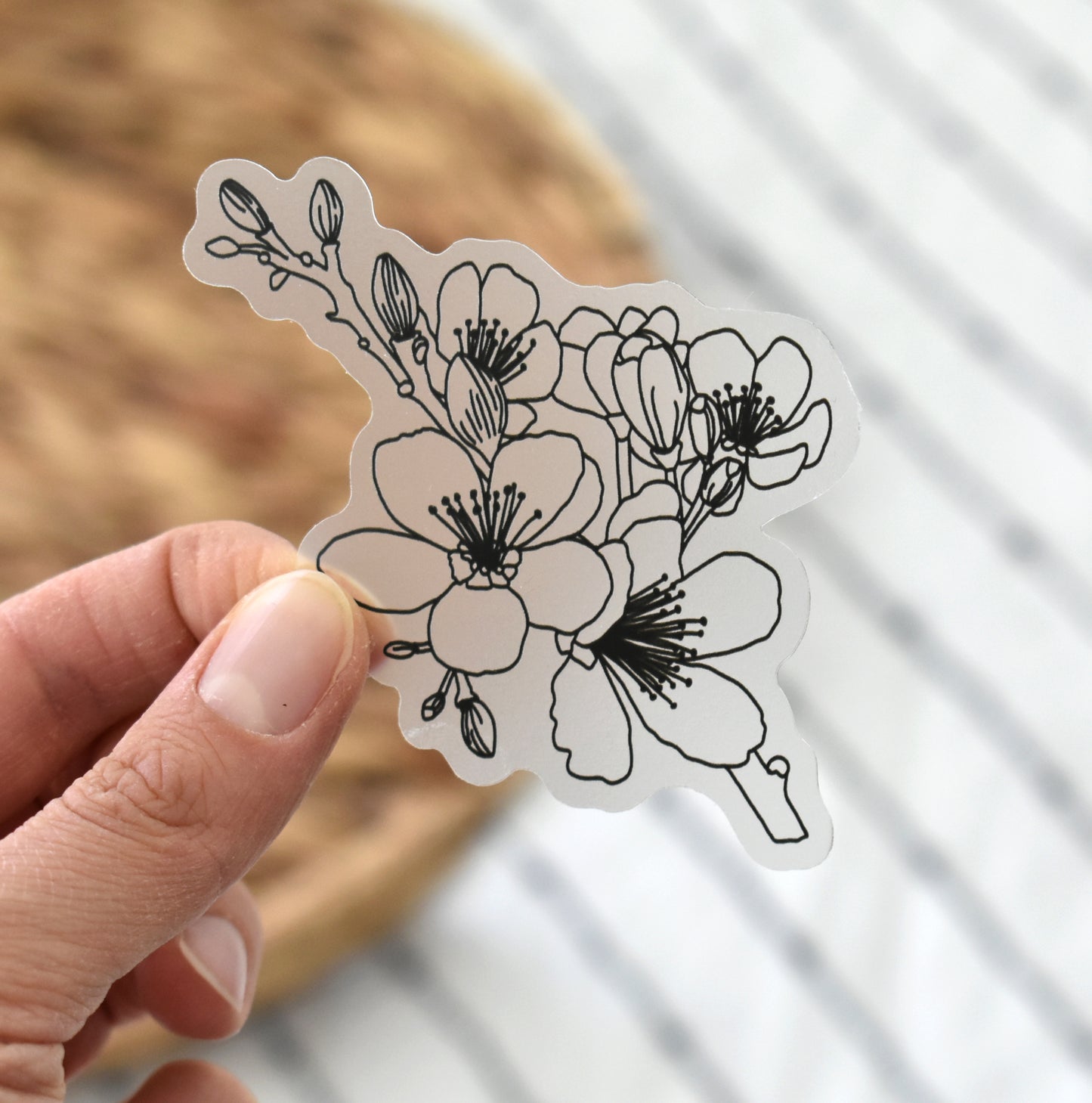 Clear floral sticker