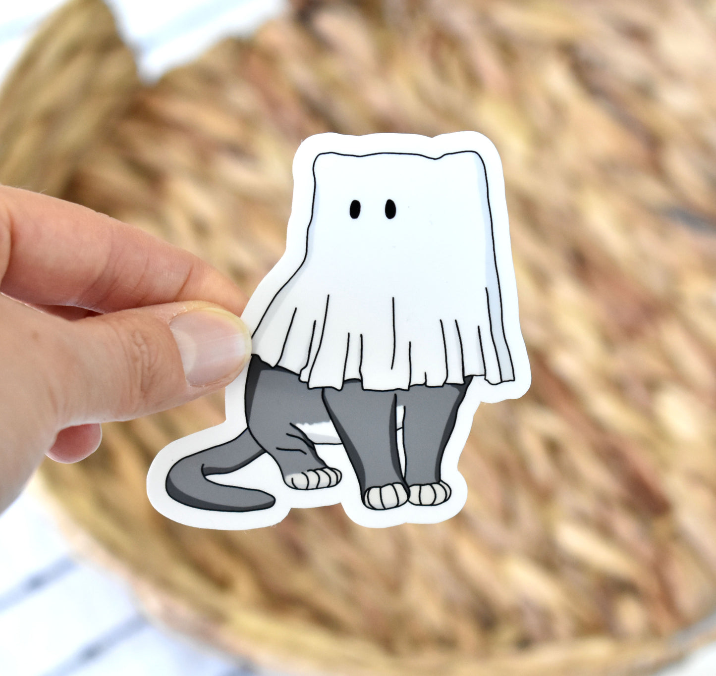 Cat ghost sticker