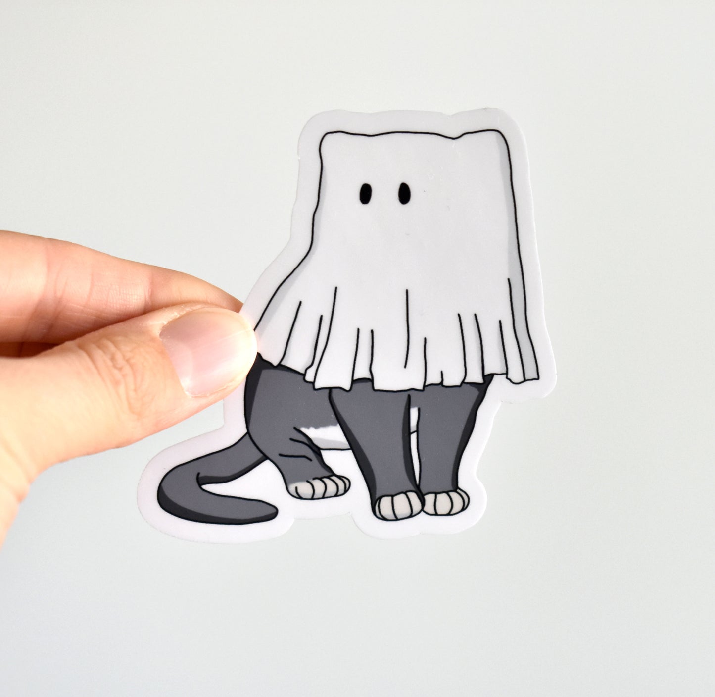 Cat ghost sticker