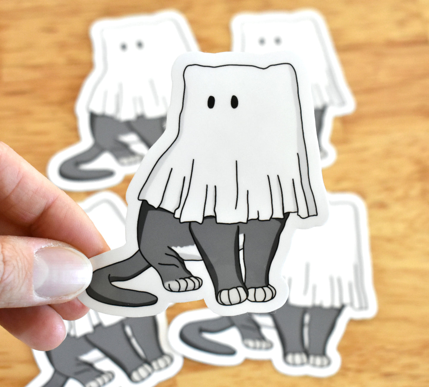 Cat ghost sticker