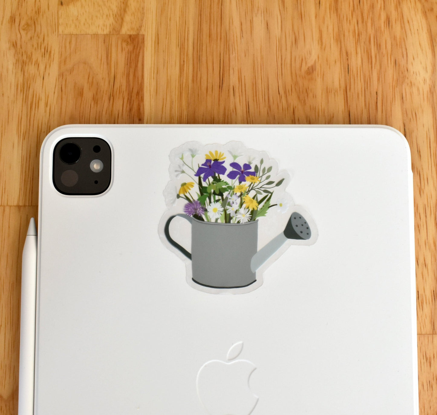 Clear watering can with flowers sticker - Eliza Anderson ArtEliza Anderson Art