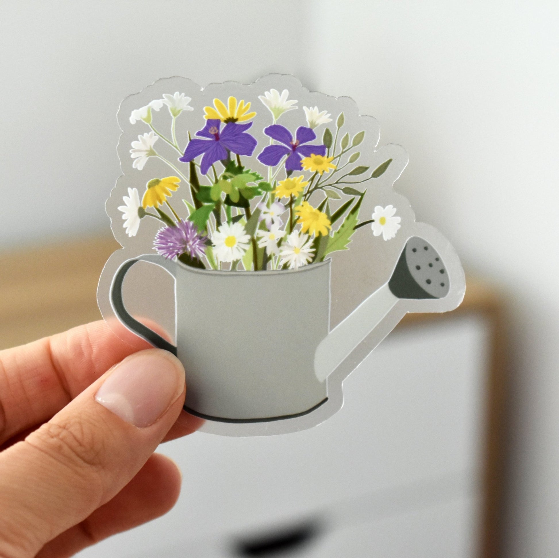 Clear watering can with flowers sticker - Eliza Anderson ArtEliza Anderson Art