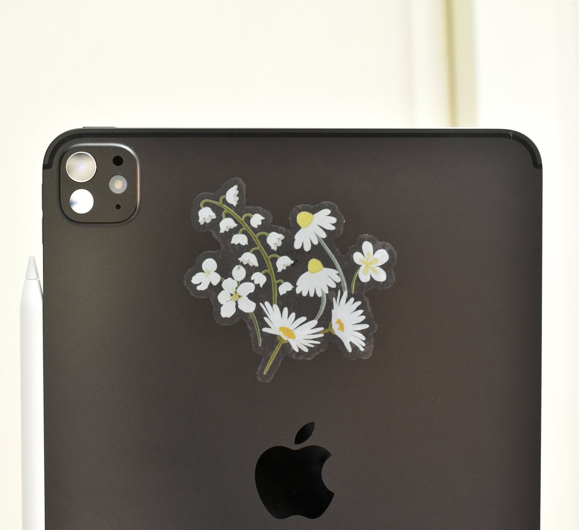 Clear white flowers sticker - Eliza Anderson ArtEliza Anderson Art