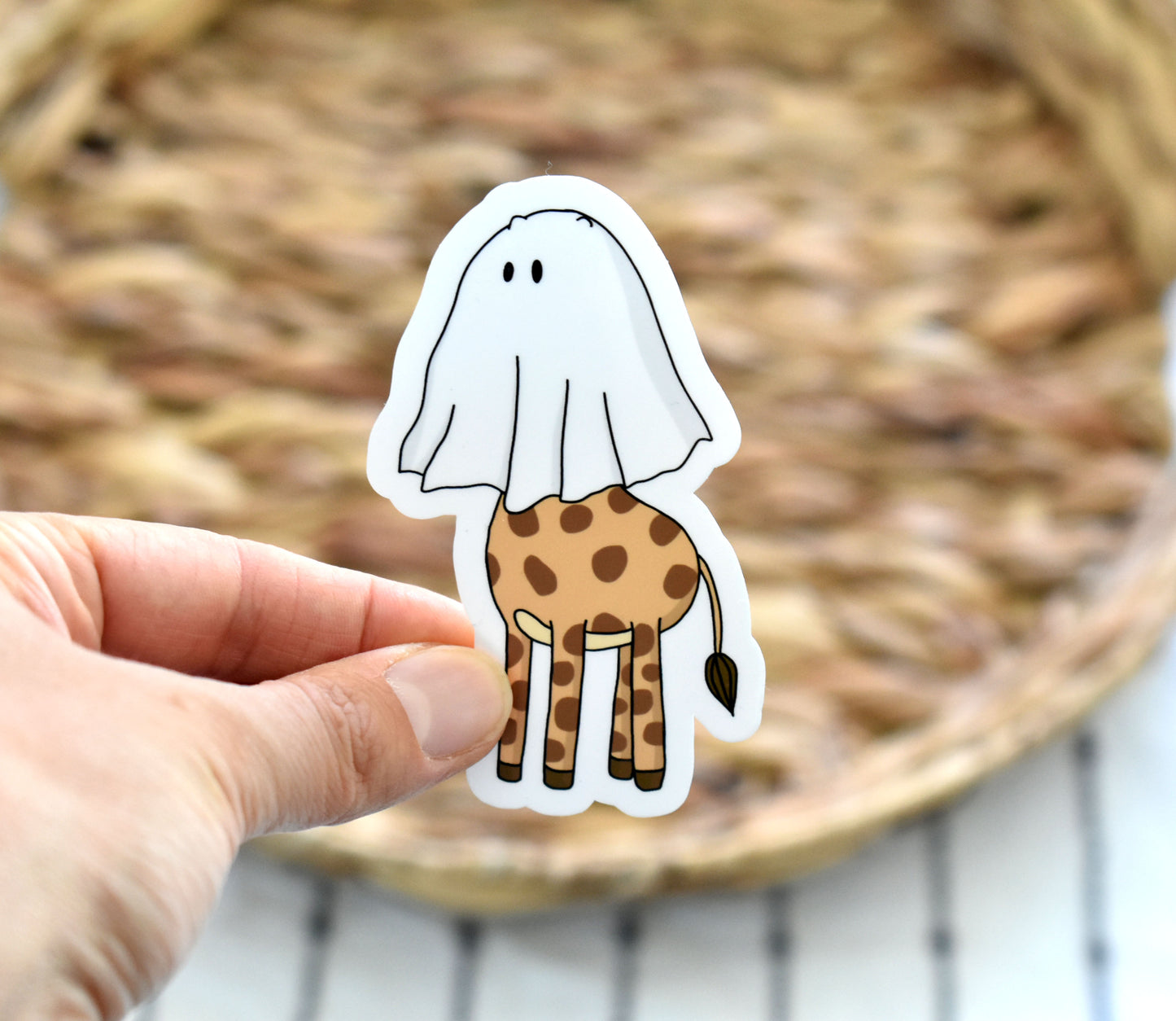 Giraffe ghost sticker