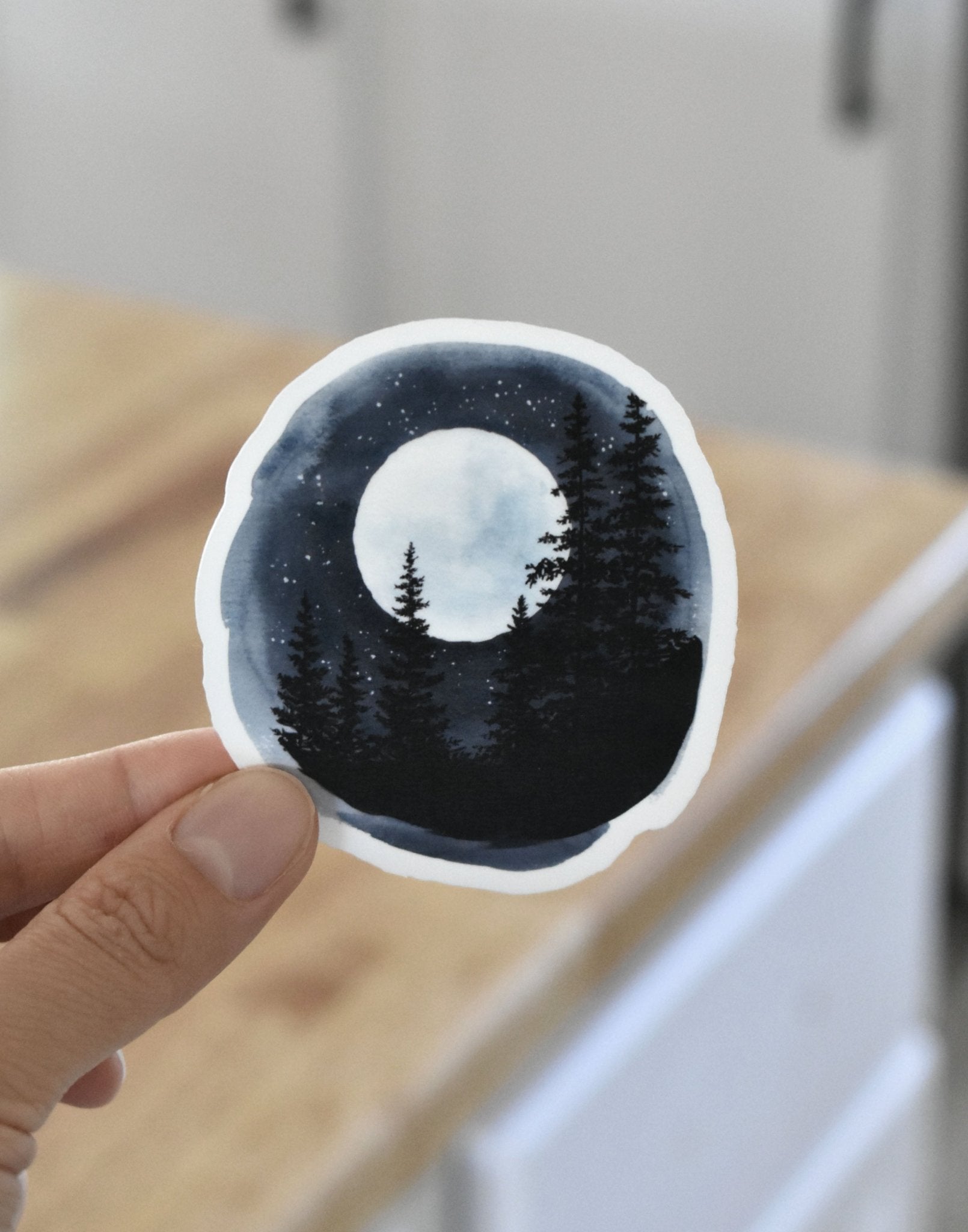 Moon and stars sticker - Eliza Anderson ArtEliza Anderson Art