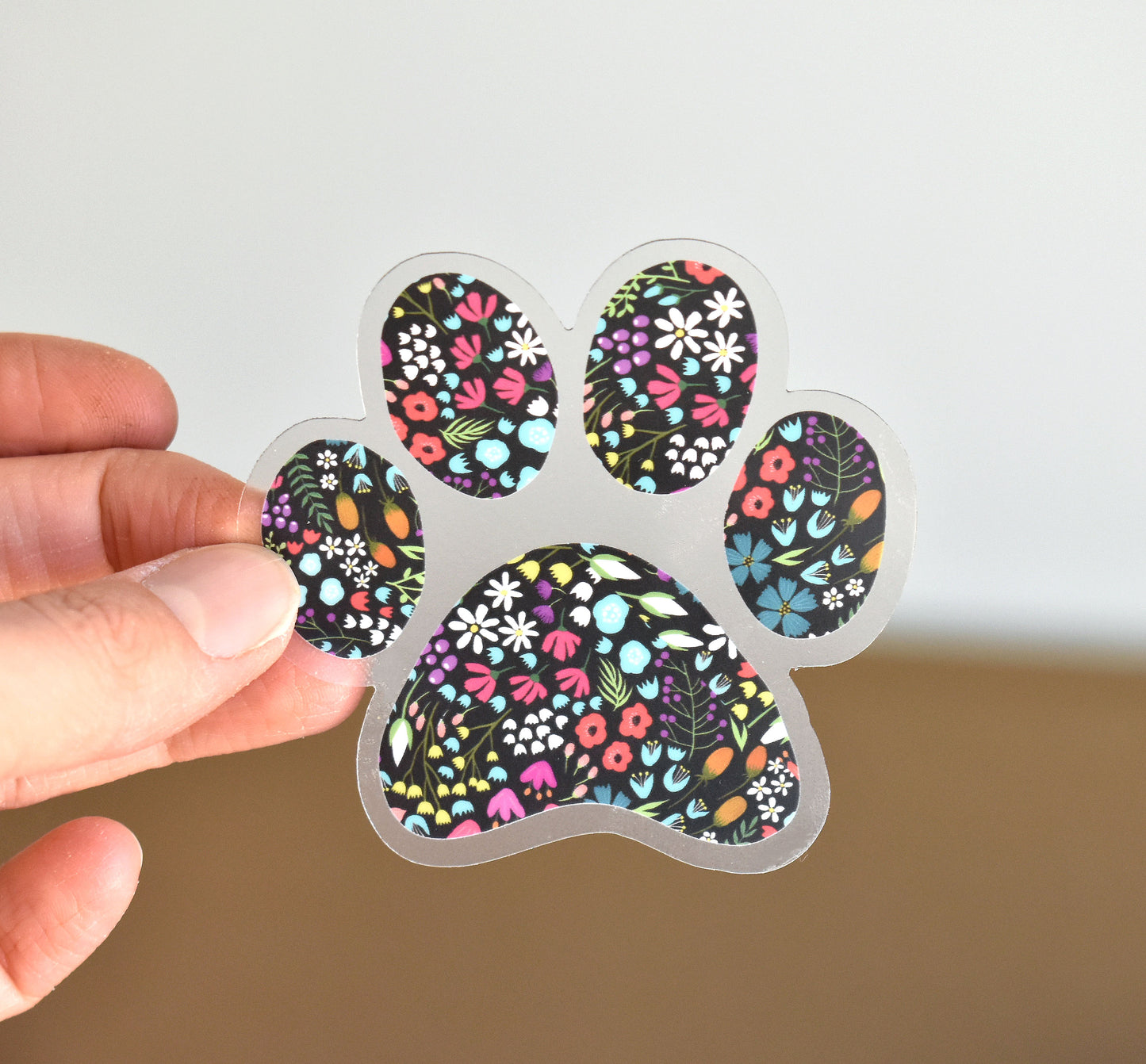 Floral Paw print sticker