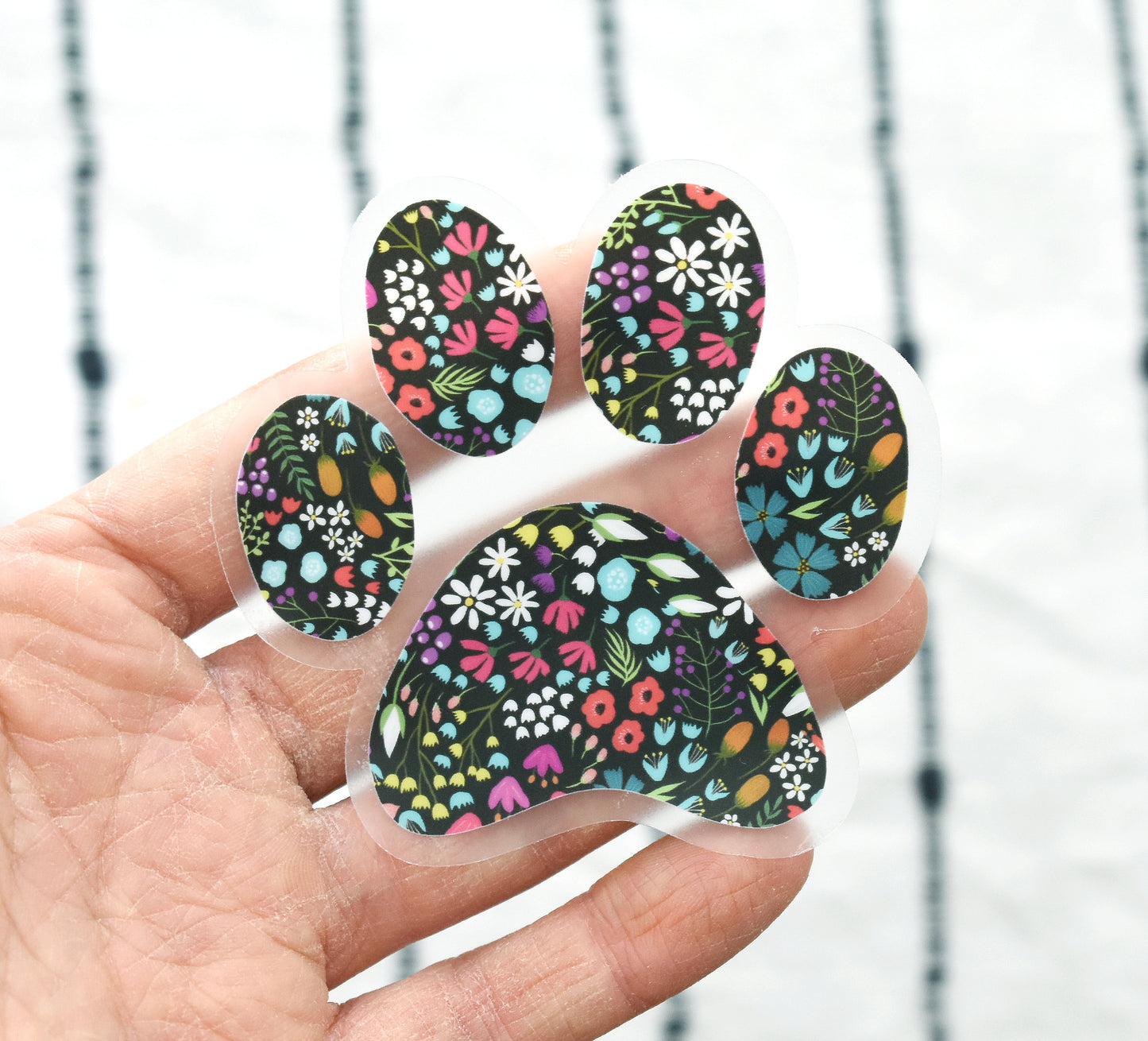 Floral Paw print sticker